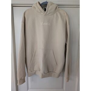 Comfrt Hoodie Oversized Heavyweight Fleece Sweatshirt Cream Sand unisex Large